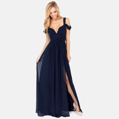 Long Floor Length Elegant Chiffon Dress