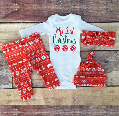 Red Christmas Set Baby Harness 3 Piece Set