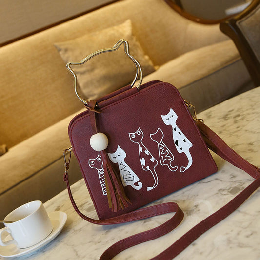 ladies cat handbag shoulder