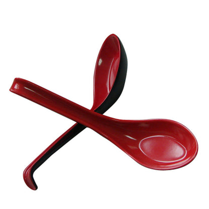 Melamine Black And Red Two Color Soup Spoon