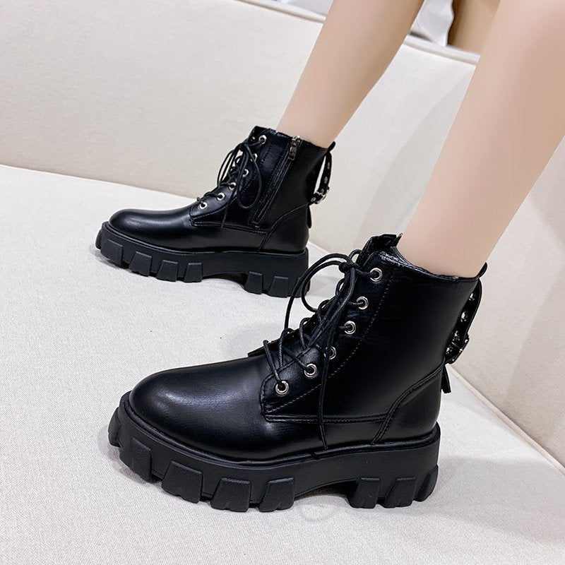New Autumn And Winter Fashion Women's Shoes Handsome Locomotive Women's Boots
