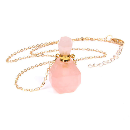 Perfume bottle crystal necklace