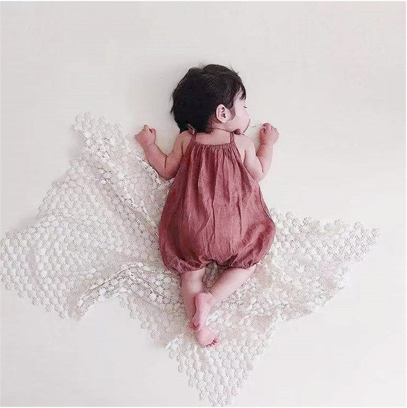 Sling Baby Romper Girl Lace Korean Style Sling Jumpsuit