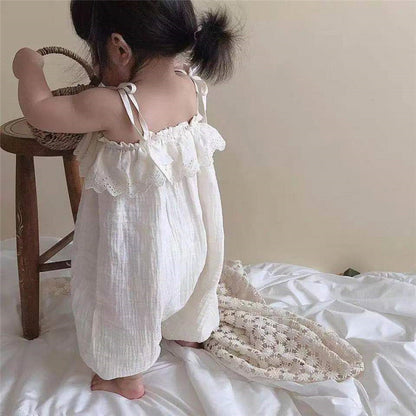 Sling Baby Romper Girl Lace Korean Style Sling Jumpsuit