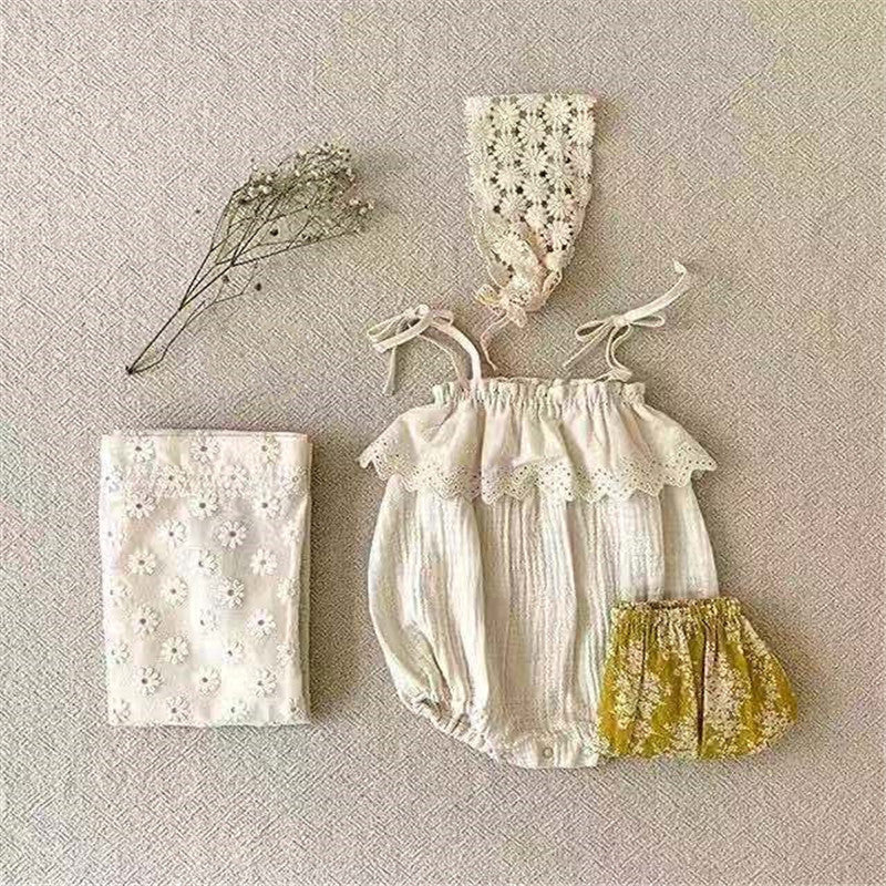 Sling Baby Romper Girl Lace Korean Style Sling Jumpsuit