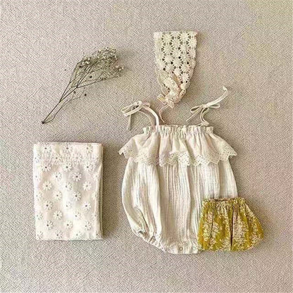 Sling Baby Romper Girl Lace Korean Style Sling Jumpsuit