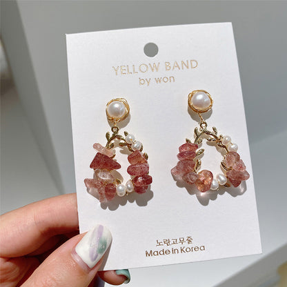 Pearl Earrings, Leaf Earrings
