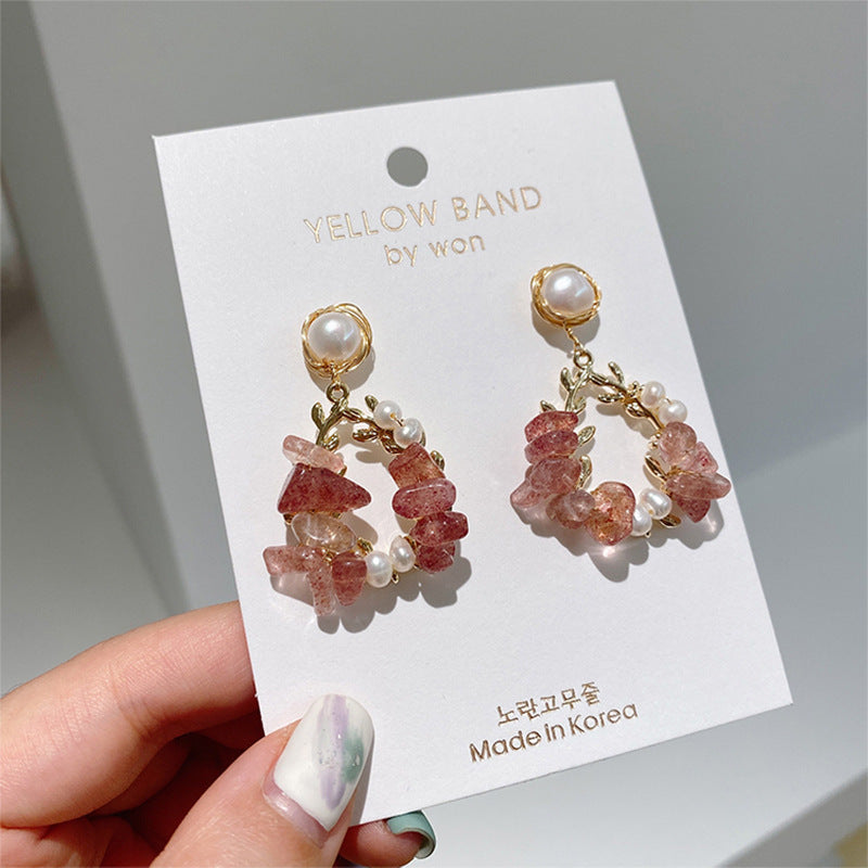 Pearl Earrings, Leaf Earrings