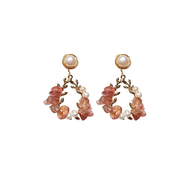 Pearl Earrings, Leaf Earrings