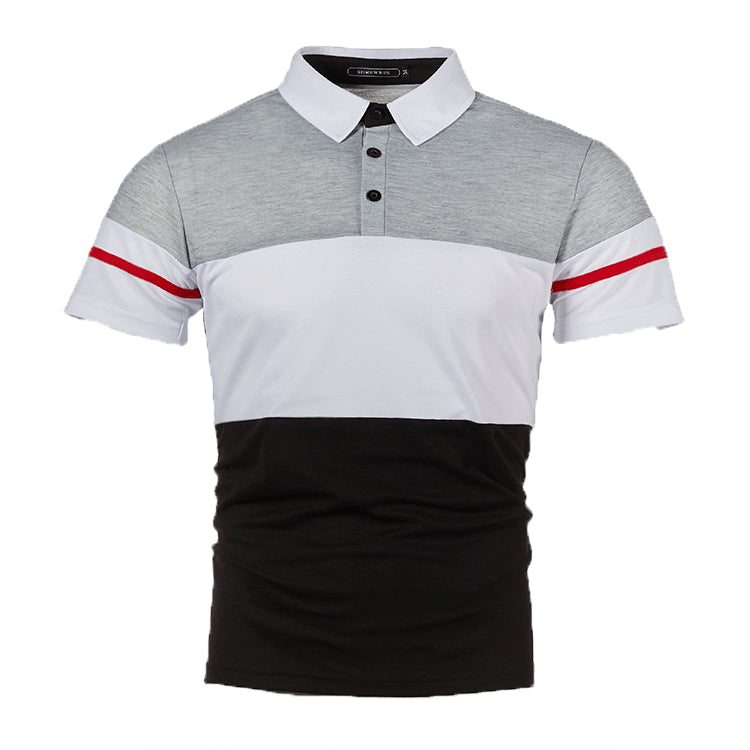 Stitching Webbing Men's Short Sleeve