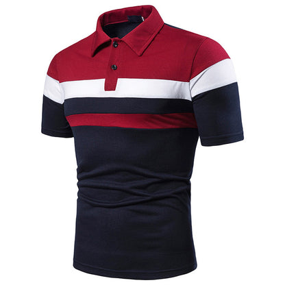 Stitching Webbing Men's Short Sleeve