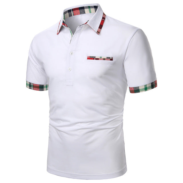 Stitching Webbing Men's Short Sleeve