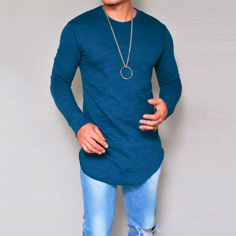 Round Neck Slim Solid Color