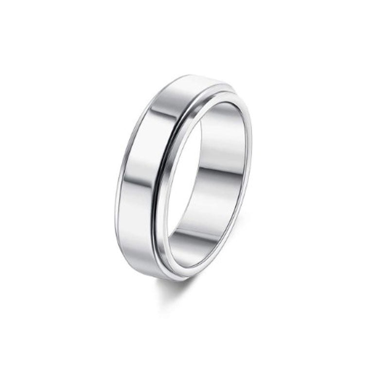 Stainless Steel Rotatable Spinner Ring Moon