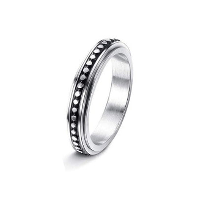 Stainless Steel Rotatable Spinner Ring Moon