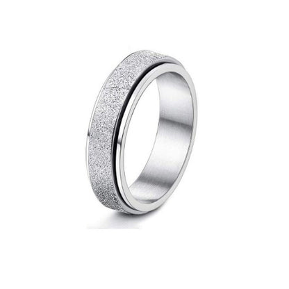 Stainless Steel Rotatable Spinner Ring Moon
