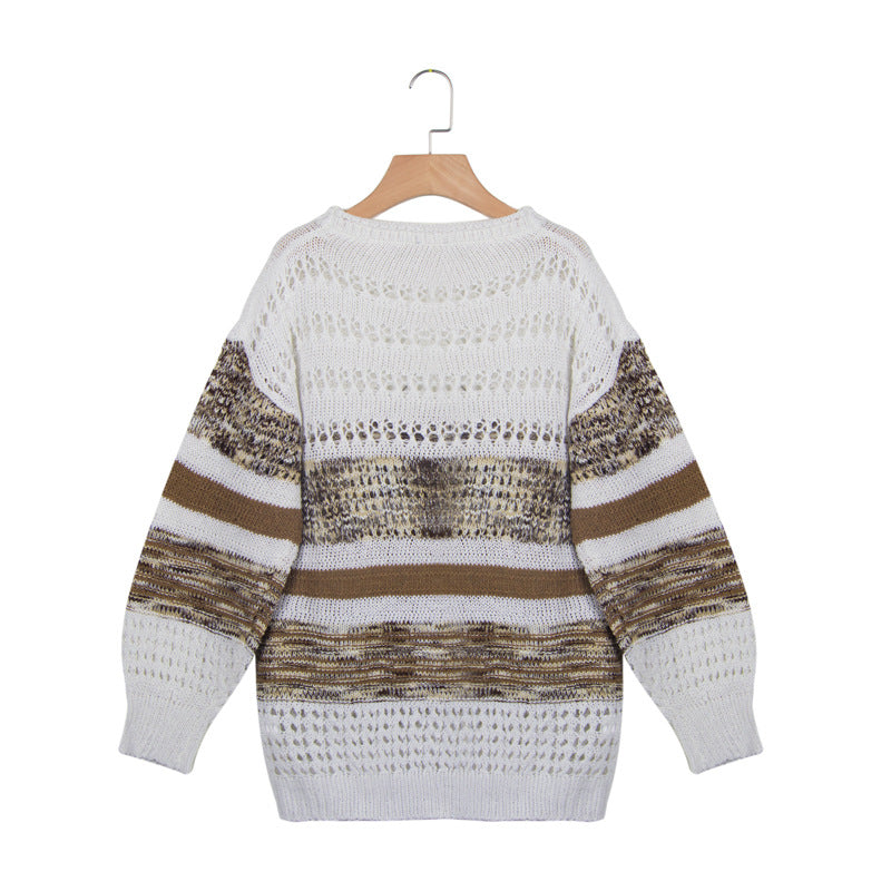 Printed round neck sweater