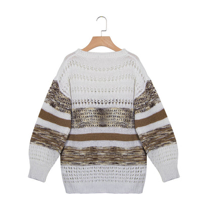 Printed round neck sweater