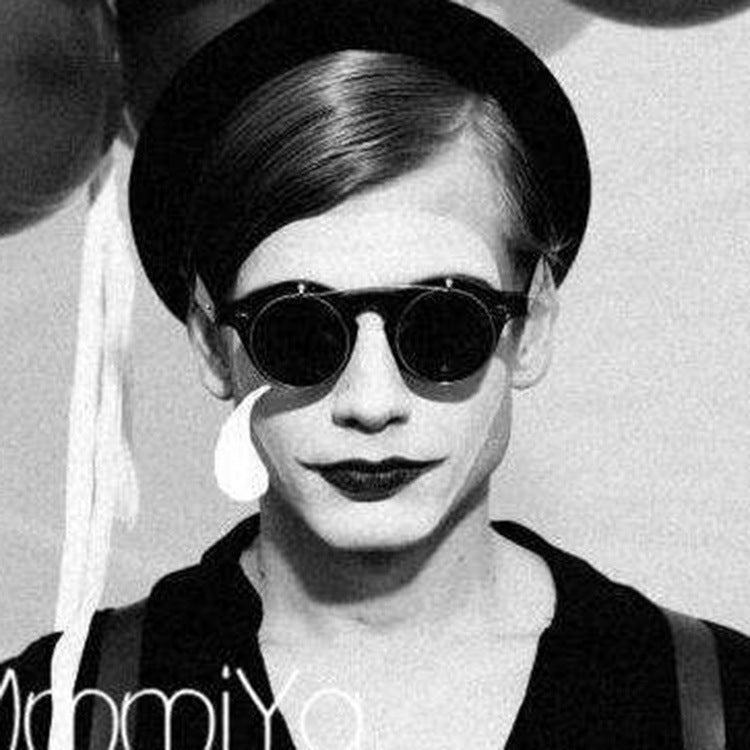 Sunglasses Brand Designer Retro Round Steampunk