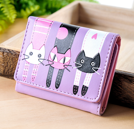 Korean short wallet small 3 fold cartoon