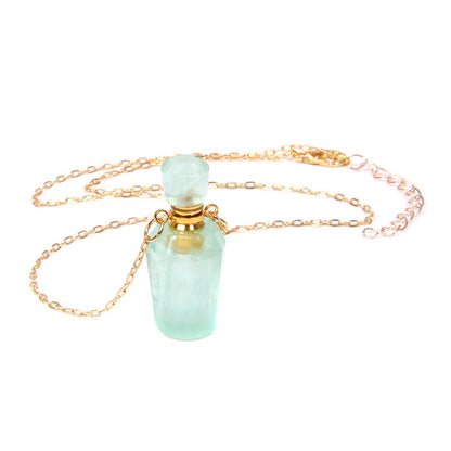 Perfume bottle crystal necklace