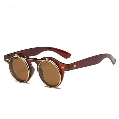 Sunglasses Brand Designer Retro Round Steampunk