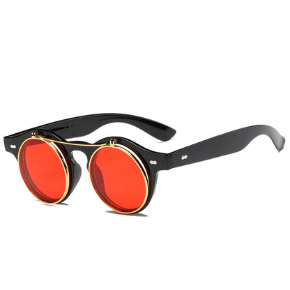 Sunglasses Brand Designer Retro Round Steampunk