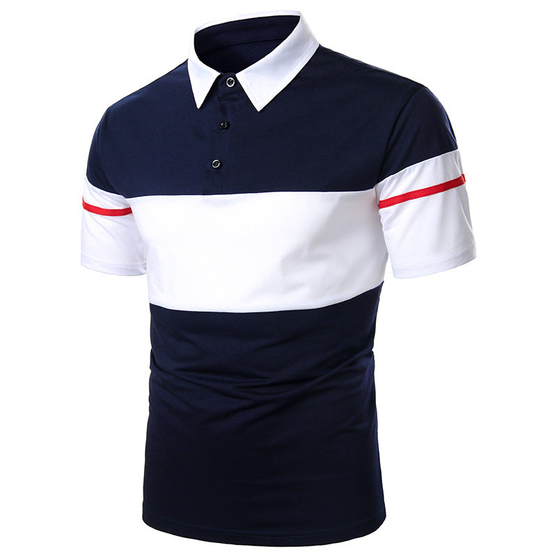 Stitching Webbing Men's Short Sleeve