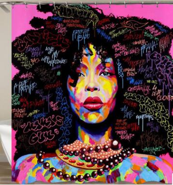 Polyester Shower Curtain With 12 Hooks For Bathroom Décor