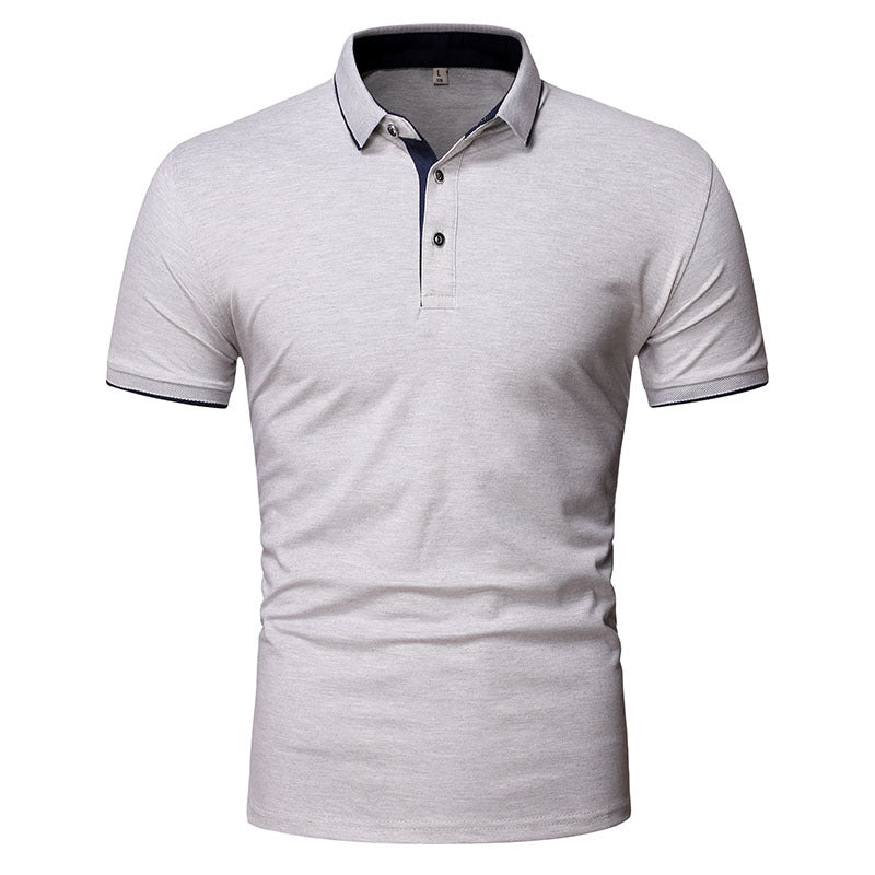 Lapel Men's Top Solid Color