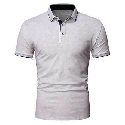 Lapel Men's Top Solid Color