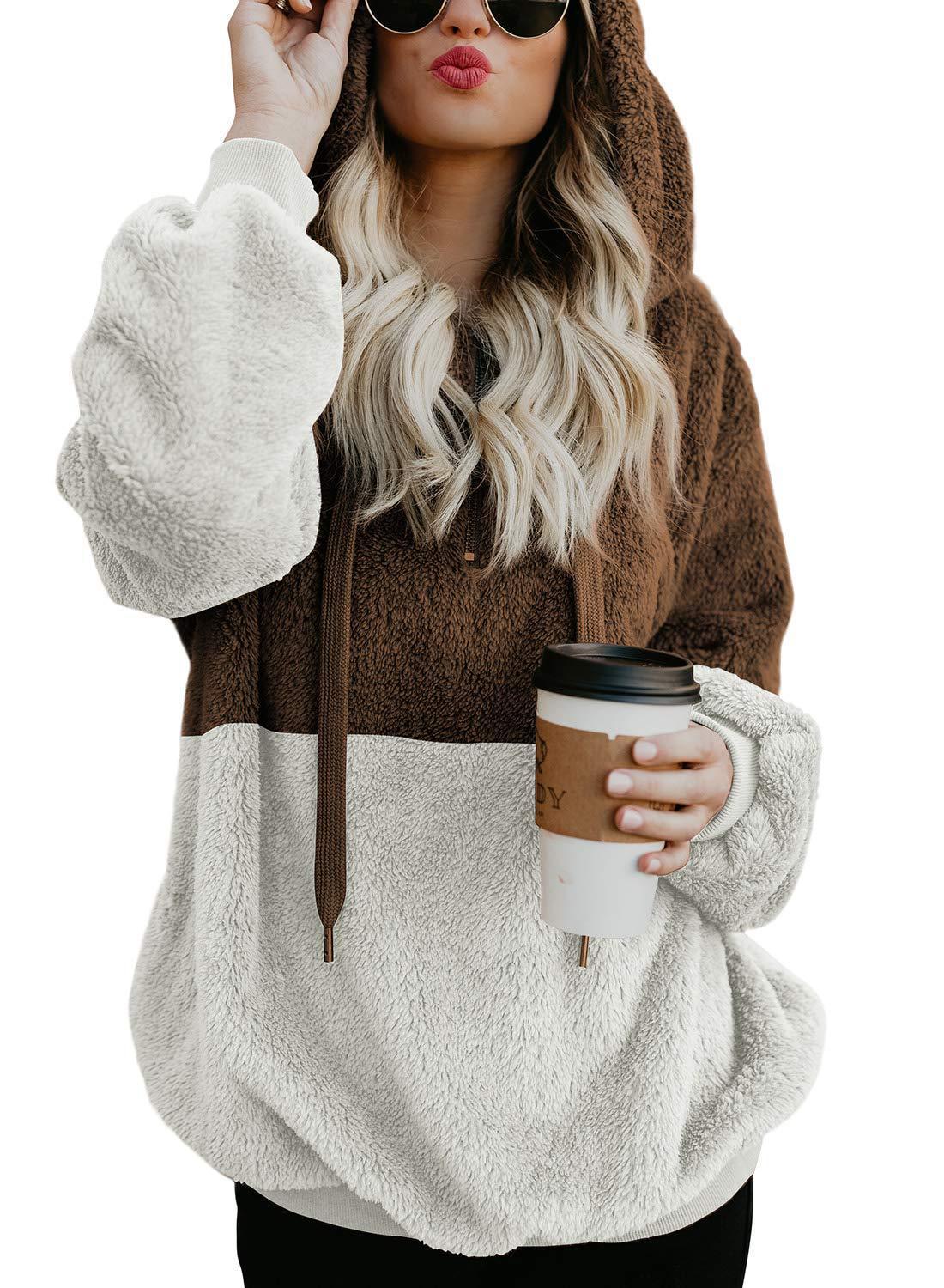 Women's Casual Round Neck Rope Hooded
