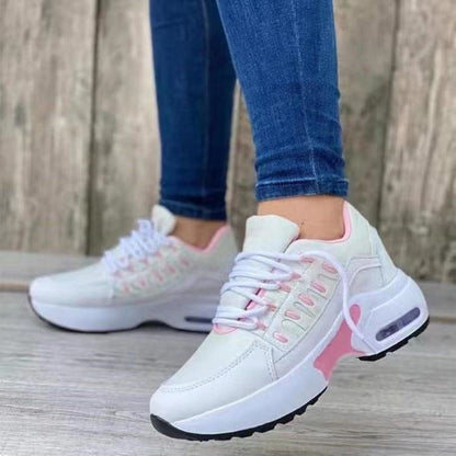 Lace Up Sneakers Women Wedge Heel
