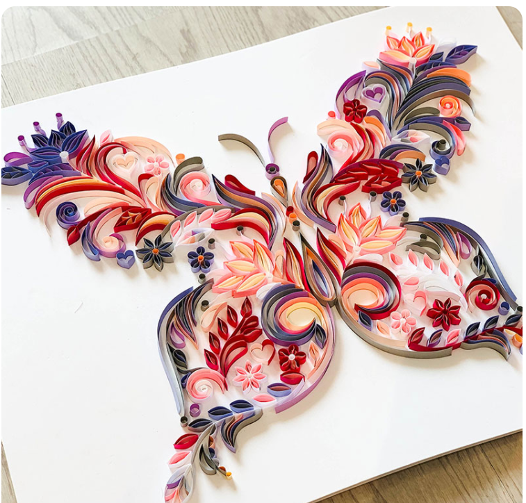 20 Inch Butterfly Quilling Illustration