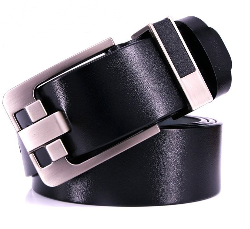 Leather belt men's pin buckle