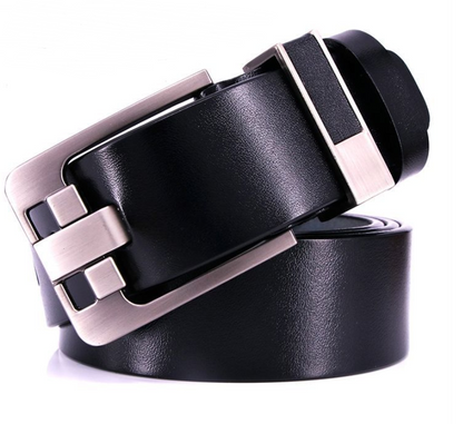 Leather belt men's pin buckle