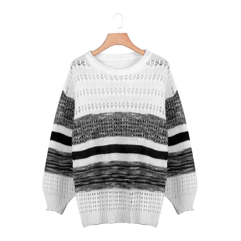 Printed round neck sweater