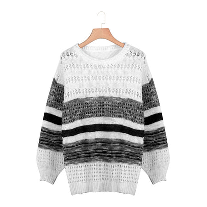 Printed round neck sweater