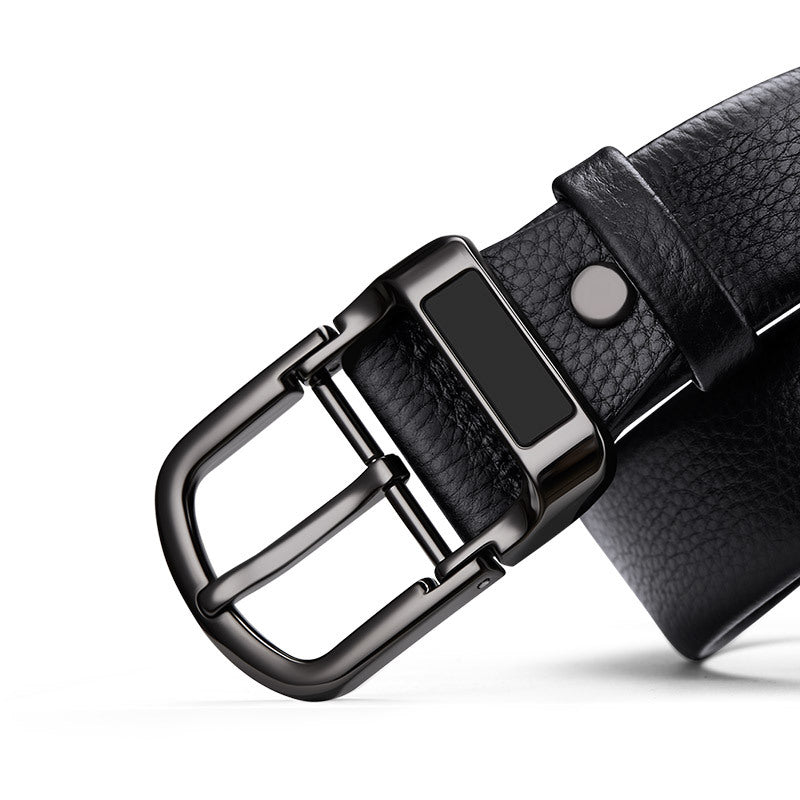 Fashion belt embossed pin buckle belt