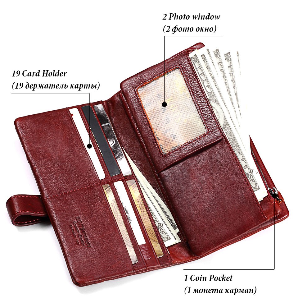 KAVIS Genuine Leather Women Wallet