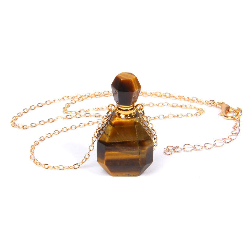 Perfume bottle crystal necklace