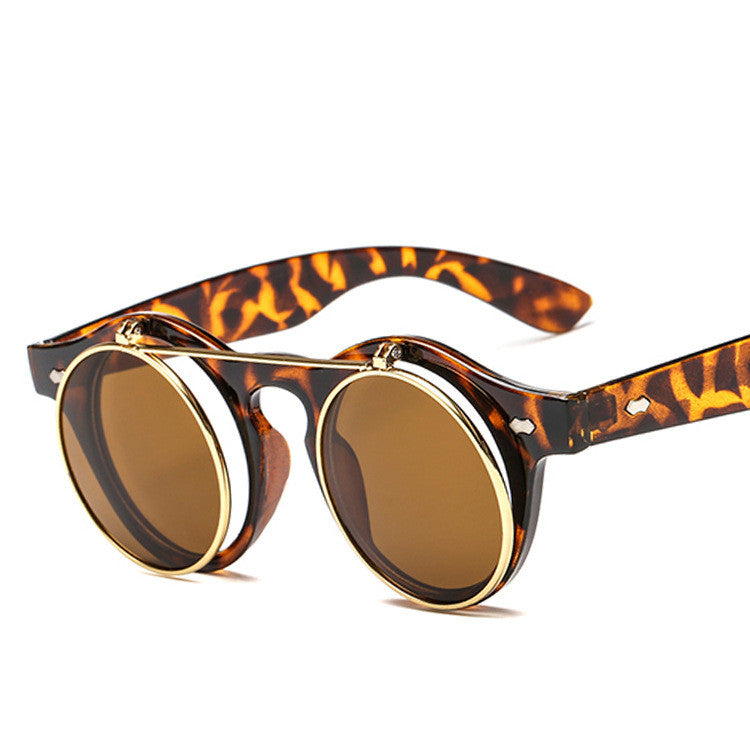 Sunglasses Brand Designer Retro Round Steampunk