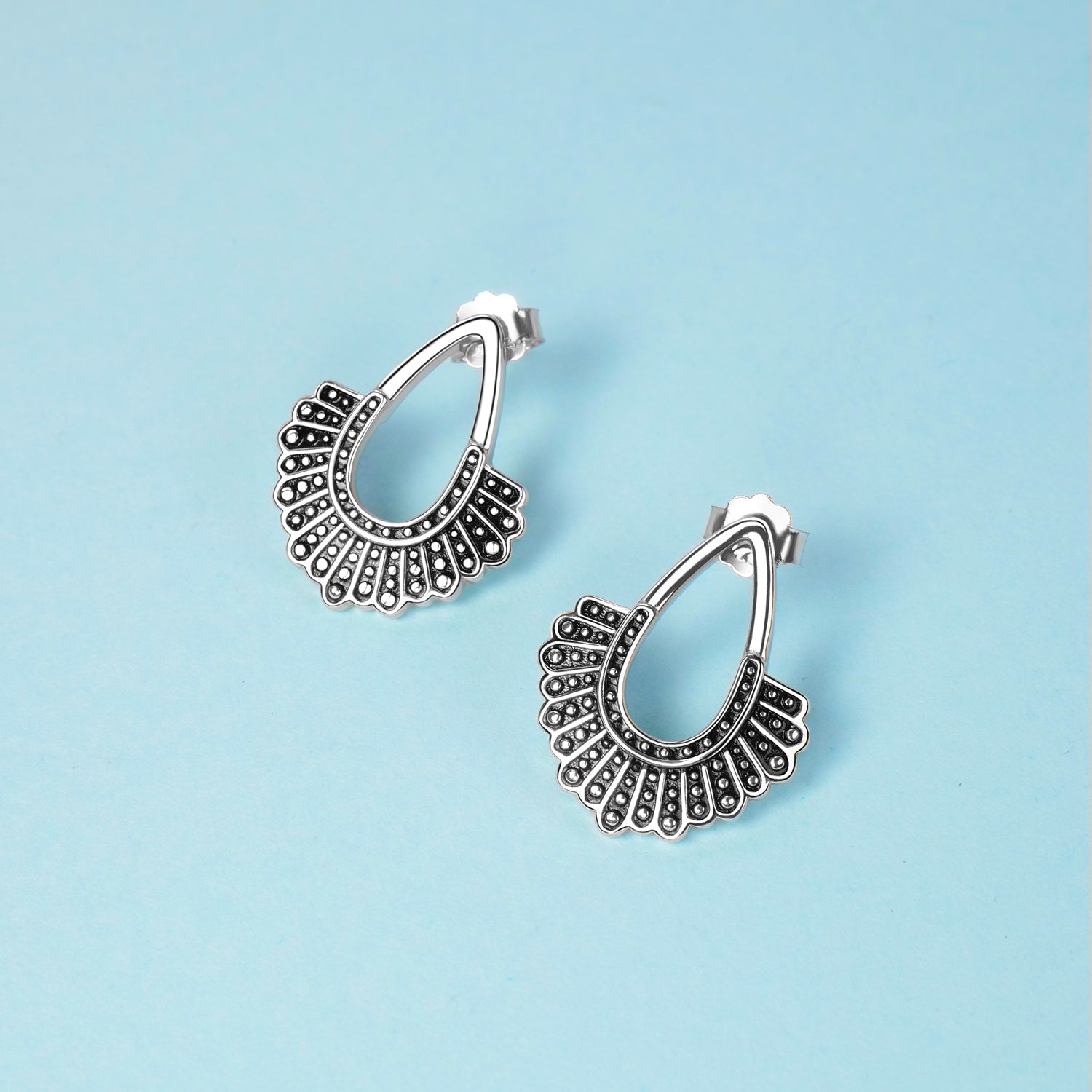 RBG Dissent Collar Earrings 925 Sterling Silver Drop/Stud Earrings RBG Earrings for Women Fan of Ruth Bader Ginsburg - Catch And Ship