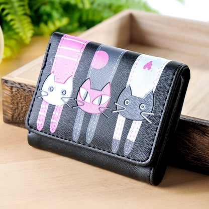 Korean short wallet small 3 fold cartoon
