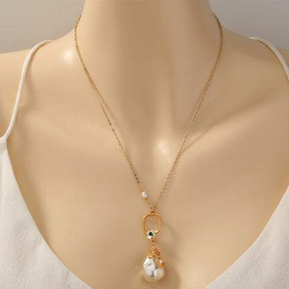 Women's Pearl Earrings Pendant Necklace