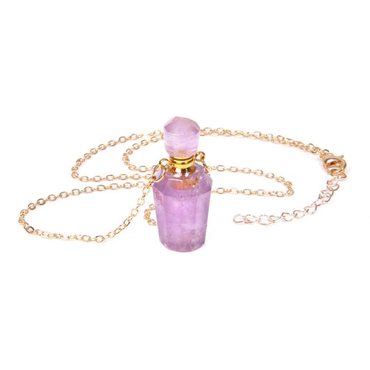 Perfume bottle crystal necklace