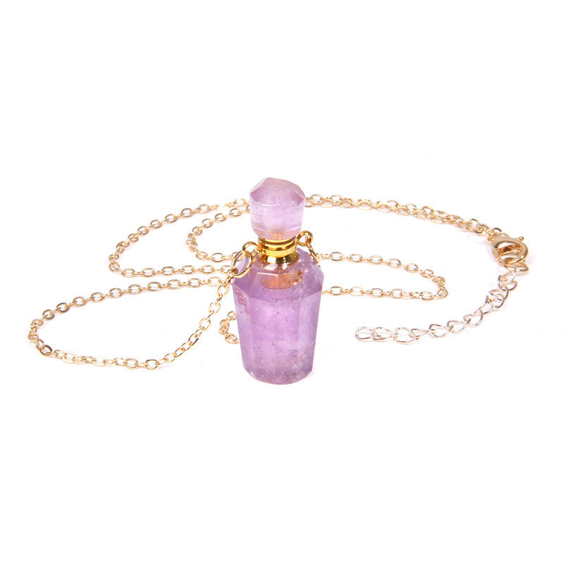 Perfume bottle crystal necklace