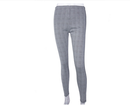 Houndstooth Ribbon high waist tight stretch pants
