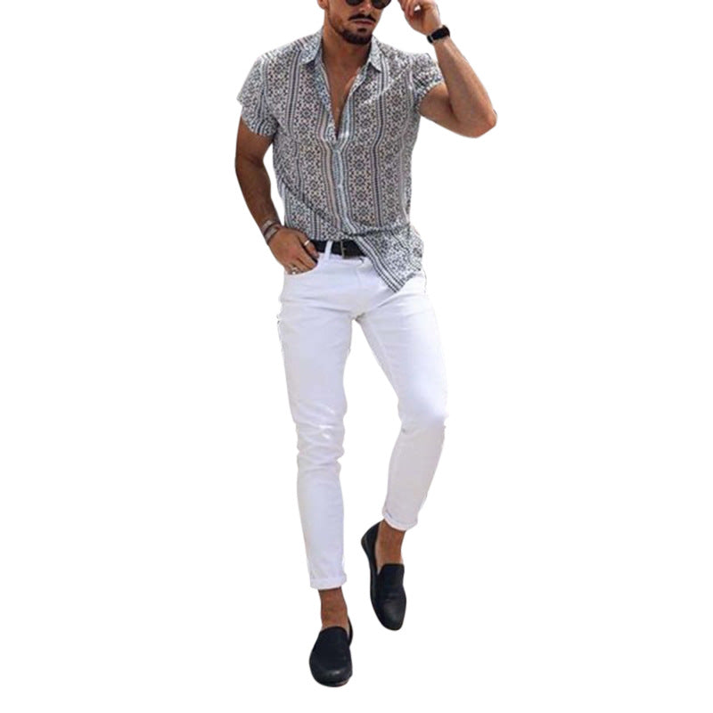 Men's short sleeve printed shirt