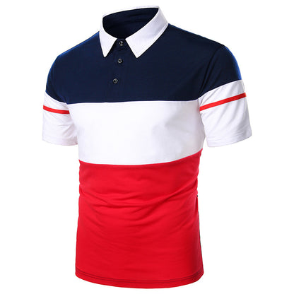 Stitching Webbing Men's Short Sleeve